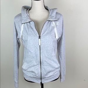 Nike full zip lightweight heather gray jacket sz S